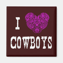 I Magnet der Herz-Cowboy-(rosa Paisley-Herz) Kühlschrankmagnet
