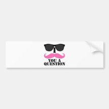 I Schnurrbart Sie ein Fragen-Rosa mit Sonnenbrille Auto Sticker