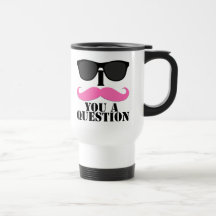 I Schnurrbart Sie ein Fragen-Rosa mit Sonnenbrille Kaffeetasse