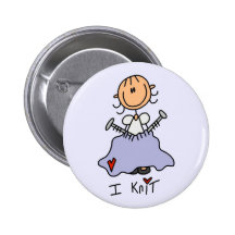 I Strick-Strichmännchen-T-Shirts und Geschenke Anstecknadelbuttons