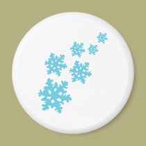 icey Schneeflocken blau magnete