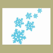 icey Schneeflocken blau postkarten