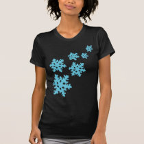 icey Schneeflocken blau t-shirts