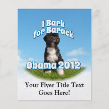 Ich belle für Barack, BO der erste Hund Obama Flyerdesign