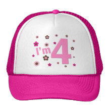 Ich bin 4 Rosa-u. Brown-Blumen Baseball Cap