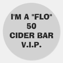 Ich bin A "FLO" 50 APFELWEIN-BAR V.I.P. - besonder Runde Sticker
