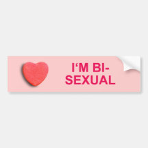 Ich bin BISEXUELLES SÜSSIGKEITS-HERZ Autoaufkleber