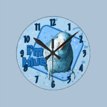 Ich bin blaue Quäkerparakeet-Uhr wanduhren