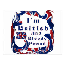 Ich bin britisches und blutiges stolzes postkarte