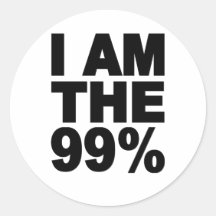Ich bin das 99% (besetzen Sie Wall Street) Runder Aufkleber