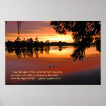 "Ich bin das Licht der Welt" Schrifts-Plakat