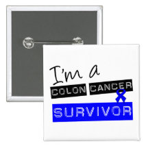 Ich bin ein Darmkrebs-Überlebender Anstecknadelbuttons