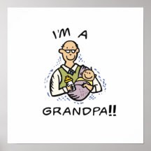Ich bin ein Großvater - Großvater-und Baby-T-Shirt Posterdruck