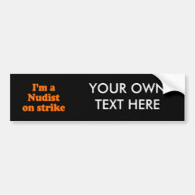 Ich bin ein Nudist auf Streik Kostüm Auto Sticker