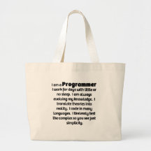 Ich bin ein Programmierer Leinentasche