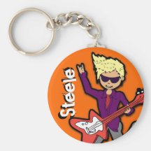 "Ich bin ein Rockstar" orange Grafik, die keychain Schlüsselbänder