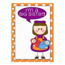 ich bin eine große Schwester (Junge/Mädchenzwillin Ankündigungskarten