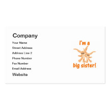 Ich bin eine große Schwester (orange Häschen) Visitenkarte