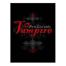 Ich bin in der Liebe mit einem Vampire Postkarte