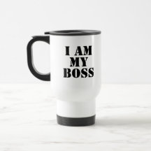 Ich bin mein Chef. Slogan Kaffee Tasse