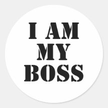 Ich bin mein Chef. Slogan Runder Sticker