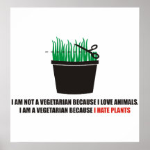 Ich bin nicht ein Vegetarier weil i-Liebetiere Poster