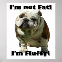 Ich bin nicht fettes Bulldoggenplakat