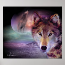 Ich bin Wolf-Kunst-Plakat/Druck