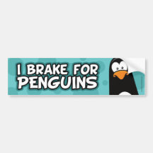 Ich bremse für Pinguin-Autoaufkleber