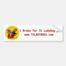 "Ich bremse für TXLladyBugs" Autoaufkleber