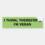 ICH DENKE, DESHALB bin ich VEGAN Autoaufkleber