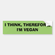 ICH DENKE, DESHALB bin ich VEGAN Autoaufkleber