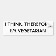 ICH DENKE, DESHALB bin ich VEGETARISCH Autosticker