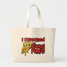 Ich erfand Pizza Leinentaschen