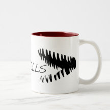 Ich esse Schleppangeln (Zähne) Kaffee Tasse