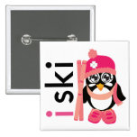 Ich fahre Pinguin Ski Anstecknadel