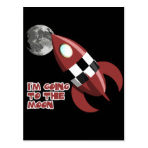 Ich gehe zum Mond Postkarte