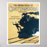 Ich gehe zurück zu Chattanooga Tennessee Songbook  Posterdruck