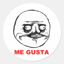 Ich Gusta Raserei-Gesicht Meme Runde Sticker