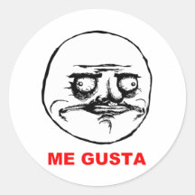 Ich Gusta (Text) Runder Sticker