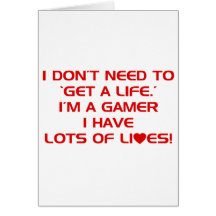 Ich habe Lose Leben - Gamer-Spiel-Videospiele Karten