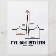 Ich habe Rhythmus (ECG/EKG - Oldgate Weg-Kontur) Flyerbedruckung