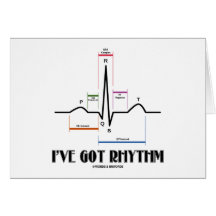 Ich habe Rhythmus (ECG/EKG - Oldgate Weg-Kontur) Grußkarten