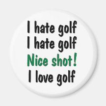 Ich hasse - Liebe-Golf Kühlschrankmagnete