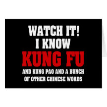 Ich kenne Kung Fu Grußkarte