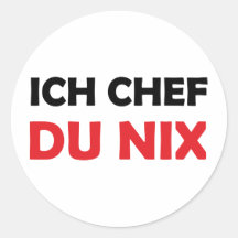 Ich Koch du schwarze und rote Ikone Nix Runde Aufkleber