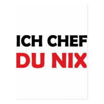 Ich Koch du schwarze und rote Ikone Nix Postkarte