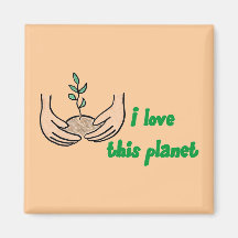 "Ich Liebe dieser Planeten-" Quadrat-Magnet Magnete