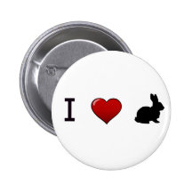 "Ich Liebe-Kaninchen" Pin Anstecknadelbutton
