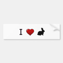 "Ich Liebe-Kaninchen-" Stoßaufkleber Autosticker